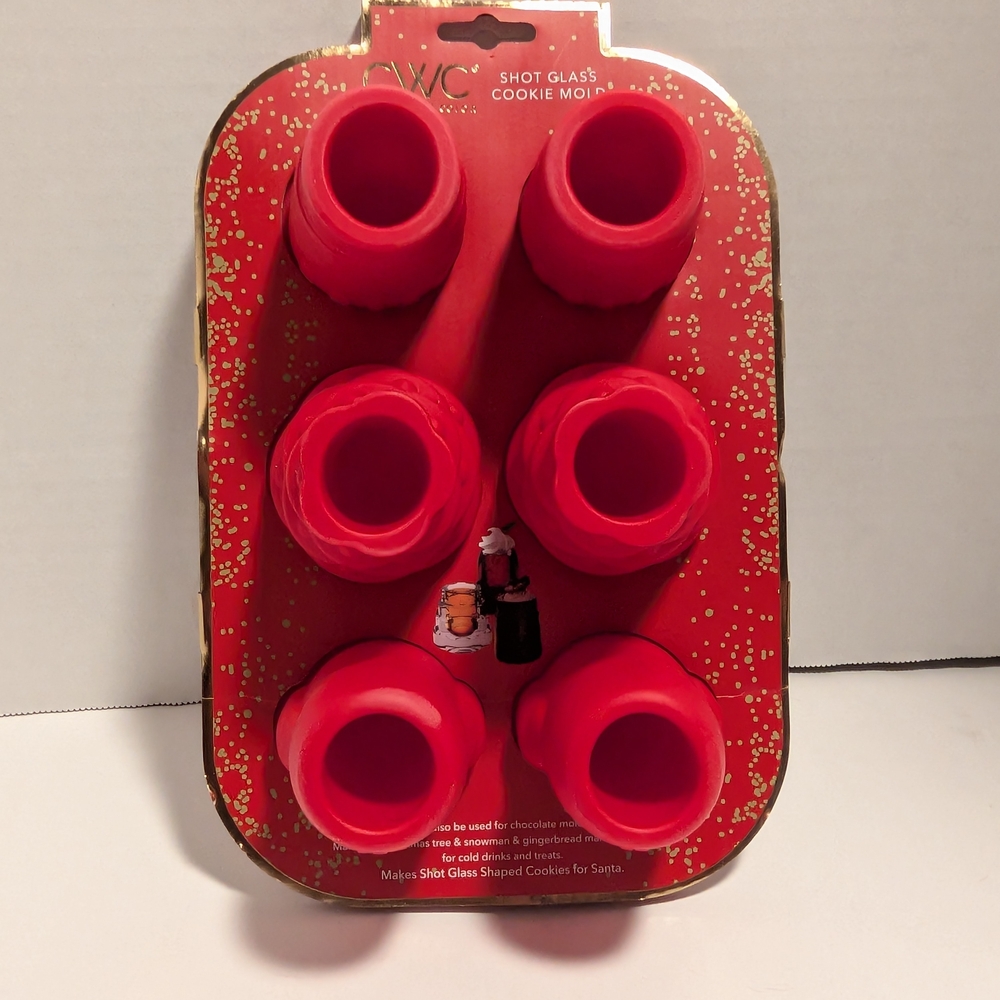 Red Silicone Shot Glass Cookie Mold